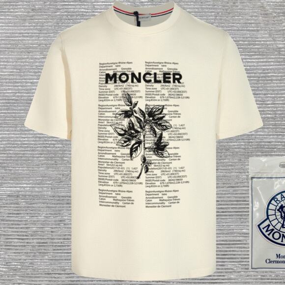 Moncler Men's Light Yellow Short Sleeve - Picture 1 of 2